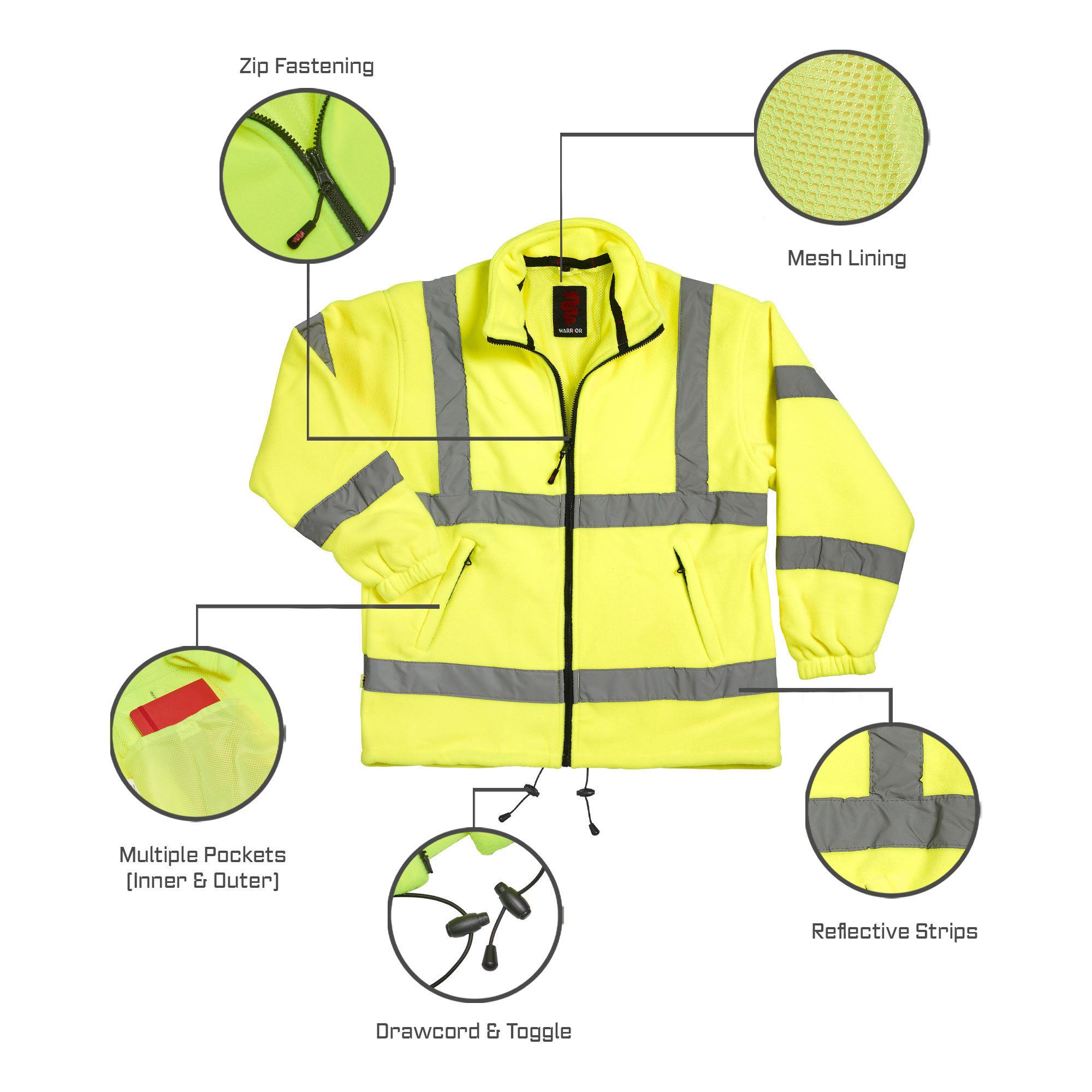 Veste Imperméable Jaune Polyester PVC Dri-Wear Warrior - Taille XL - Neuf - Non Haute Visibilité
